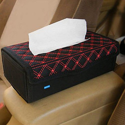 Nikavi RT01 Portable Leather Rectangular Tissue Cover Box (Red)