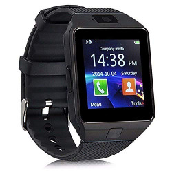 NALMAK DZ56 Model_TE4 Bluetooth Smartwatch with Camera and Sim Card Support with Touch Screen for All Android and iOS (Black)