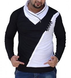 Black Collection Men's Plain Slim Fit T-Shirt (BCSA0016_Black_Full_M)