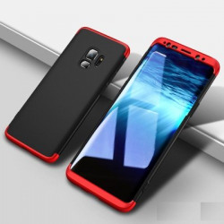 Amozo Double Dip Full Protection Back Cover Case for Samsung S9(Red and Black)