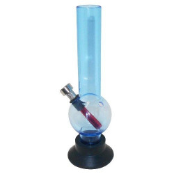  Metier Moksha Bongs 8 inch Transparent Sky Blue Acrylic Mini Smoking Bong.Pipe Dia 3.0cm (Transparent Sky Blue