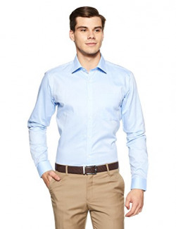 Raymond Men's Plain Slim Fit Formal Shirt (RMSB07633-P5_Blue_40)
