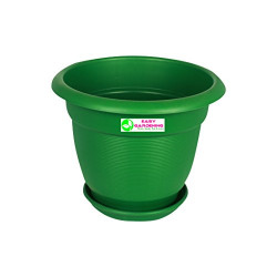 Easy Gardening 12  Elegance Gardening Planters and Trays - Green Color Pots (6)
