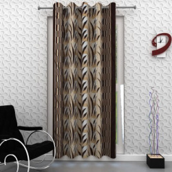 Homely 214 cm (7 ft) Polyester Door Curtain Single Curtain(Printed, Brown)