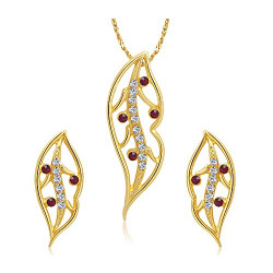 Mithya Gold Plated Jewellery Set for Women (PAA0290_Red)