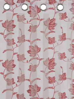  Cortina Maroon & Off-White Floral Print Single Window Curtain Starting @99