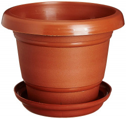  Easy Gardening Size 6 Gardening Pots + Trays - Terracotta Color Planter (Pack of Twelve)