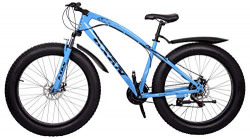 AXAN Fat Bicycle with Dual Disc Breaks 21 Shimano Gears 26X4 Inch Tyres (1 Year Frame Warranty) (Sky Blue)