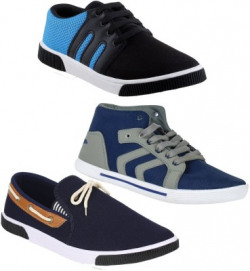 Chevit Pack of 3 Sneakers Casuals For Men(Multicolor)