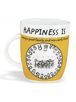 Clay Craft - Happiness Is, Wonderful Friends Bone China Milk Mug, 350ml, Multicolour