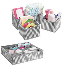 House of Quirk Non-Woven Fabric Storage Organizer with Compartments, Grey