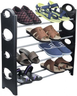 skycandle.in Plastic Collapsible Shoe Stand(4 Shelves)