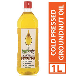 Hathmic Raw Cold Pressed Virgin Groundnut Oil, 1000 ml (Wood Pressed)