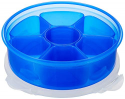 Amazon Brand - Solimo Plastic Masala Box, 2 litres, Blue