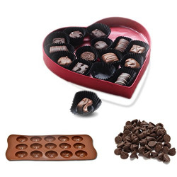 Little Kitchen 15 Holes Silicone Smiley Shape Chocolate, Jelly, Candy, Cake Baking Mould, Standard Size, Brown (24 X 30 X 10 cm)