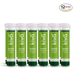 Kiva Wheatgrass Juice Shots | Tasty Ready to Drink Ayurvedic Shot | Skin Cleansing & Detoxifying Wellness Shots | (40 ml per Shot, Pack of 12 Shots)