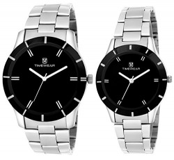Timewear Analogue Black Dial Unisex Watch - 906Chbdtcouple