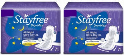 Stayfree Dry Max All Nights 7+7 Pad Sanitary Pad(Pack of 2)