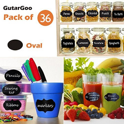 GutarGoo Vinyl Chalkboard Stickers Labels Pack of 36 Stickers-Oval