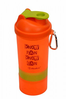 Ishake Smart 2 Storage Shaker Bottle, 500ml (Orange)