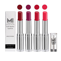 MI Fashion Soft Matte Lipstick, 14g (4 Pieces)