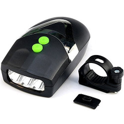 Lista 3 LED Front Head Light & Bell Horn Hooter Siren Alarm Bicycle Cycling Black