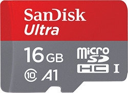 Sandisk 16GB Class 10 Ultra MicroSD UHS-A1 Card with Adapter (SDSQUAR-016G-GO61A)