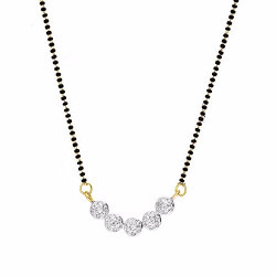Archi Collection Gold Cubic Zirconia Stones Mangalsutra For Women