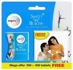  Wipro Sweet n Healthy Sugar Substitute Tablets - 300 Tablets with Free 300 Tablets