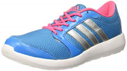 Adidas Women's Altros W Solar Blue, Metallic Silver and Semi Solar Pink Mesh Running Shoes - 8 UK