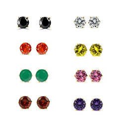 Archi Collection Jewellery Combo of Gold Plated Solitaire Stud Earrings for Girls and Women