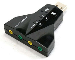 Pruthvik USB to 3D External Sound Card Audio adapter Virtual 7.1 Channe for Windows 98SE/ME/2000/XP/Server 2003/Vista/Linux/Mac05 (Black)