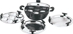 Vinod Cookware Aluminium Multi Cookware Set, 6-Pieces, Black