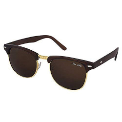 Silver Kartz Clubmaster Unisex Sunglasses(Wy031|40|Brown)