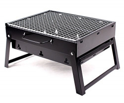 Inditradition Charcoal Barbecue Grill Tandoor/for Outdoor Camping & Picnic, Carbon Steel Base with Chrome Grill
