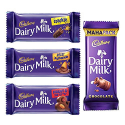 Cadbury Dairy Milk, 480gm (3x52g Maha Pack, 3x36g Fruit and Nut, 3x36g Crackle, Roasted Almond, 3x36g)