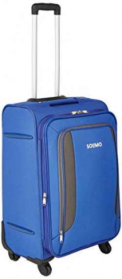 Amazon Brand - Solimo 58 cm Blue Softsided Cabin Suitcase with Wheels