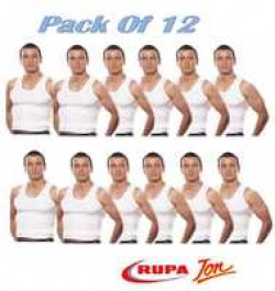 Rupa vest white cotton (pack of 12)  + free shipping