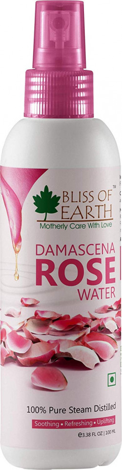  Bliss of Earth 100% Pure Damascena Rose Water, Steam Distilled, Food Grade, Pure Gulab Jal, 100ML