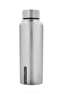 Signoraware Aqua Plastic Water Bottle, 1 Litre/30mm, Silver