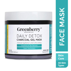  Greenberry Organics Daily Detox Charcoal Gel Mask With Tea Tree And Green Tea Extracts, 100g