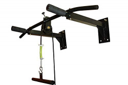 IBS Home Gym Pull up Bar with Top Pulley Solid Fitness Gym Accessories (Color- Black)