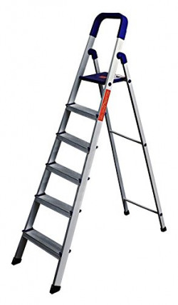 HOUZIE Folding Aluminium Ladder with Steps (Multicolour)