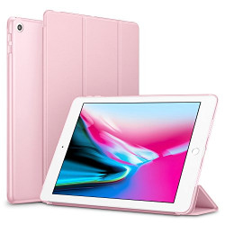 Robustrion Smart Trifold Hard Back Flip Stand Case Cover for New iPad 9.7 inch 2018/2017 5th 6th Generation - Rose Gold