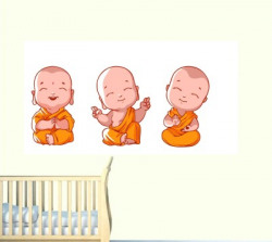 Happy walls Buddha babbies(Multicolor)