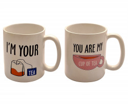 Farkraft Ceramic I'm Your Tea, You are My Cup of Tea Printed Mug for Couple Lovers Friends, (2 Piece) 