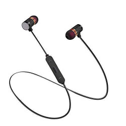 Elistooop Bluetooth Earphones Wireless Music in Ear Headphone with Microphone Button Control Music Calling Magnetic for Mi Phone OnePlus, Moto, Samsung, Oppo, Vivo, iPhone (Black) Deal Time