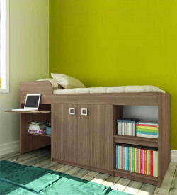 McBruno Multi-Functional Storage Bed in Brown Oak Finish by Mollycoddle