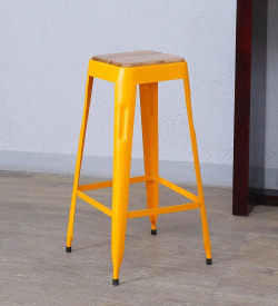 Tosh Bar Stool in Yellow Colour by Bohemiana
