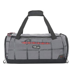 The Vertical Chequered Polyester 53 cms Grey Travel Duffle (8903496091281)